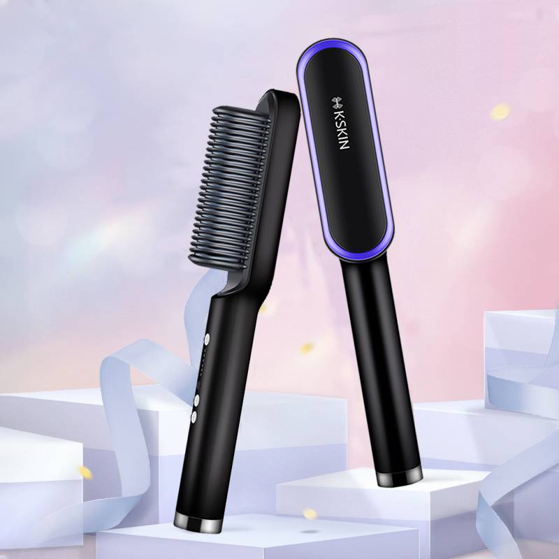 2020 best electric hair styling brush ceramic hair straightener fast hair straightener brush